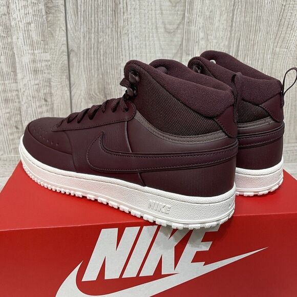 NIKE Court Vision MID Winterized Men Sz 9 Burgundy Crush/Plum Eclipse DR7882-600
